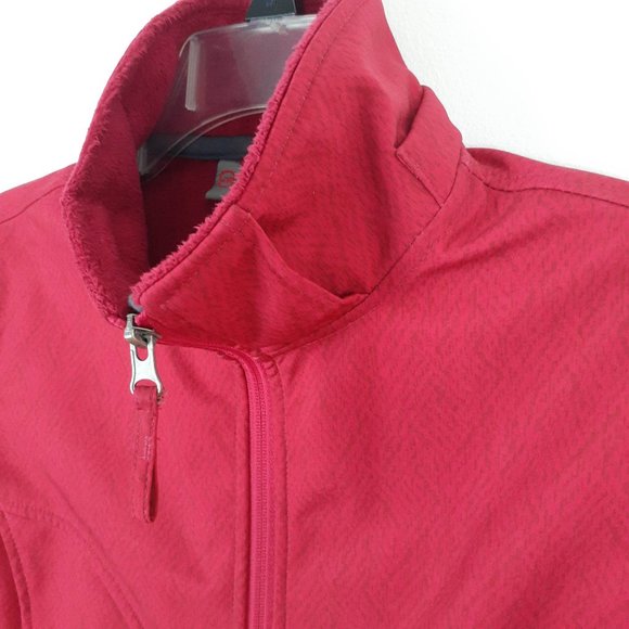 Faux Fur Lined Light Jacket, Size Small. Pink Red cozy plush outdoor - Picture 4 of 15